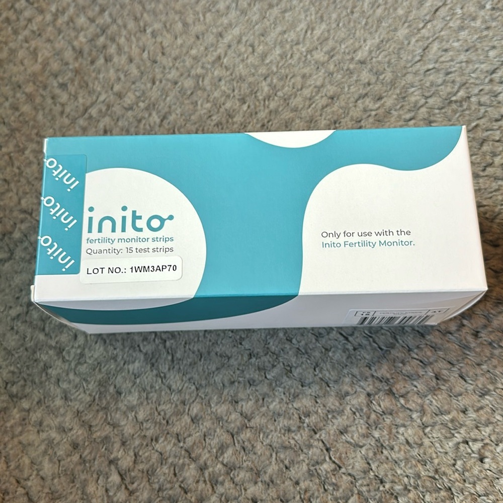 Unopened box of fertility test strips